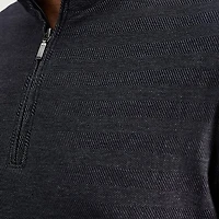 Haggar Mens Mock Neck Long Sleeve Quarter-Zip Pullover
