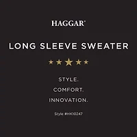 Haggar Mens Mock Neck Long Sleeve Quarter-Zip Pullover