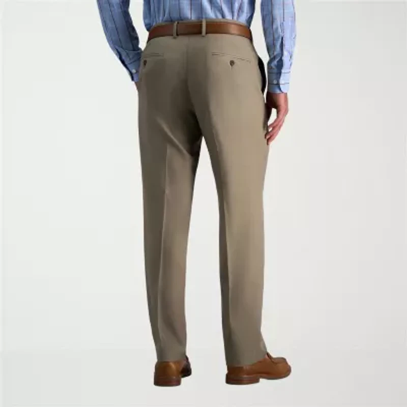Haggar Premium Comfort Melange Broken Twill Mens Straight Fit Flat Front Pant