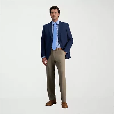 Haggar Premium Comfort Melange Broken Twill Mens Straight Fit Flat Front Pant