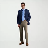 Haggar Premium Comfort Melange Broken Twill Mens Straight Fit Flat Front Pant