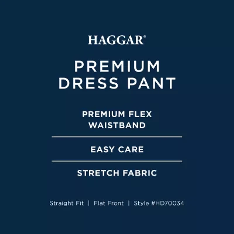Haggar Premium Comfort Melange Broken Twill Mens Straight Fit Flat Front Pant