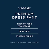 Haggar Premium Comfort Melange Broken Twill Mens Straight Fit Flat Front Pant