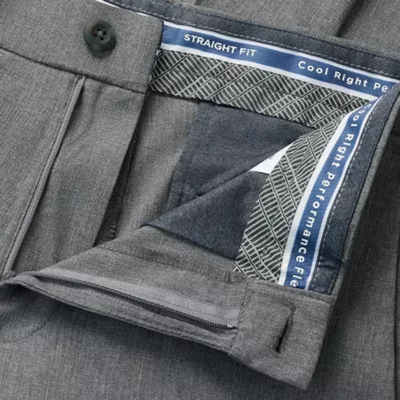 Haggar Cool Right Performance Flex Mens Straight Fit Flat Front Pant