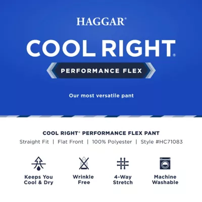 Haggar Mens Straight Fit Flat Front Pant