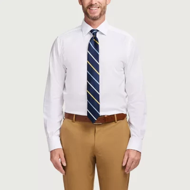 IZOD Royal Textured Mens Easy Care Wrinkle Free Long Sleeve Dress Shirt