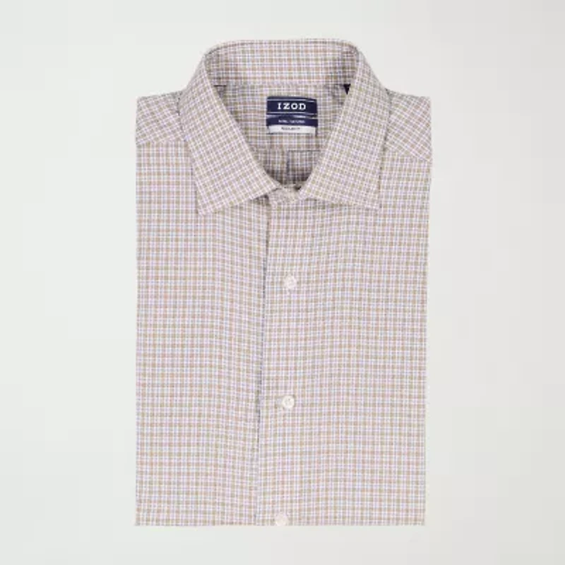 IZOD Royal Textured Mens Regular Fit Easy Care Wrinkle Free Long Sleeve Dress Shirt