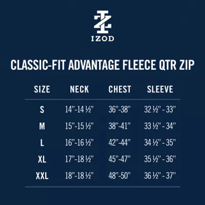 IZOD Advantage Performance Mens Long Sleeve Quarter-Zip Pullover