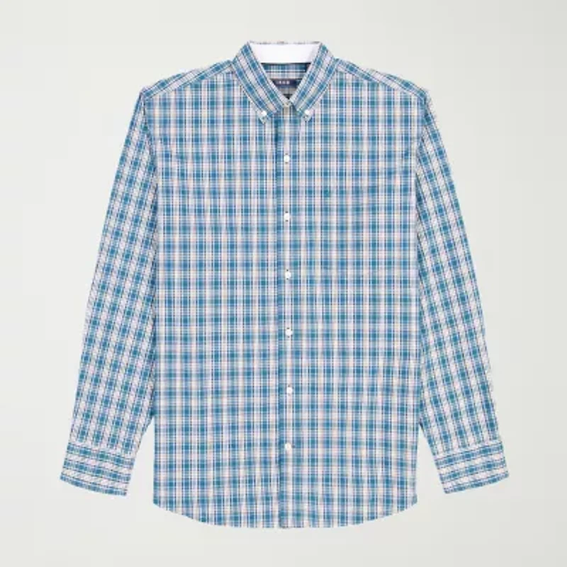 IZOD Performance Comfort Mens Long Sleeve Classic Fit Big and Tall Button-Down Shirt