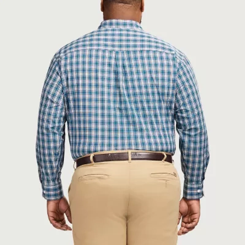 IZOD Performance Comfort Mens Long Sleeve Classic Fit Big and Tall Button-Down Shirt
