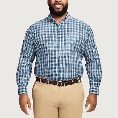 IZOD Performance Comfort Mens Long Sleeve Classic Fit Big and Tall Button-Down Shirt
