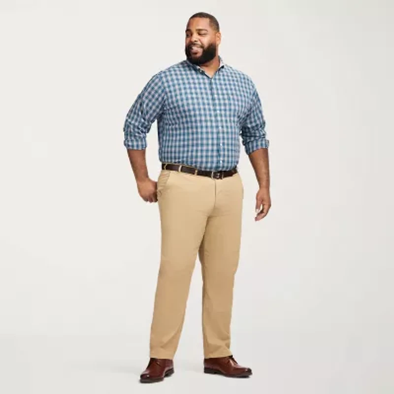 IZOD Performance Comfort Mens Long Sleeve Classic Fit Big and Tall Button-Down Shirt