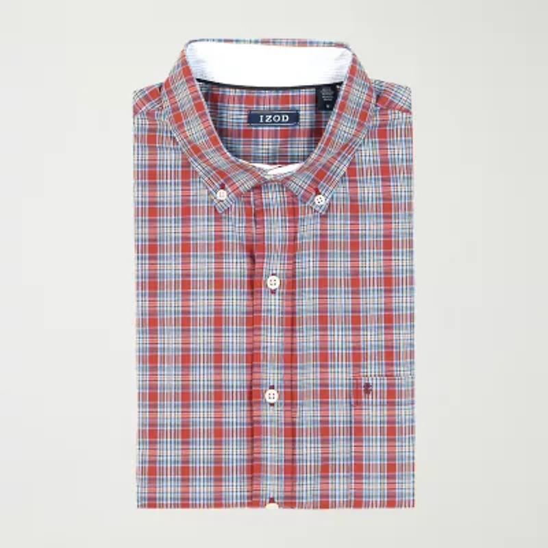 IZOD Performance Comfort Mens Long Sleeve Classic Fit Big and Tall Button-Down Shirt