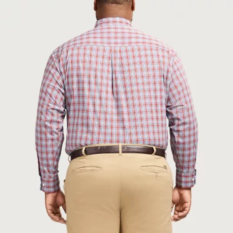 IZOD Performance Comfort Mens Long Sleeve Classic Fit Big and Tall Button-Down Shirt