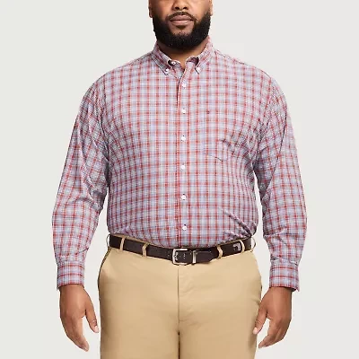 IZOD Performance Comfort Mens Long Sleeve Classic Fit Big and Tall Button-Down Shirt