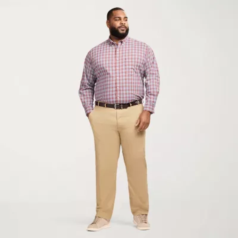 IZOD Performance Comfort Mens Long Sleeve Classic Fit Big and Tall Button-Down Shirt