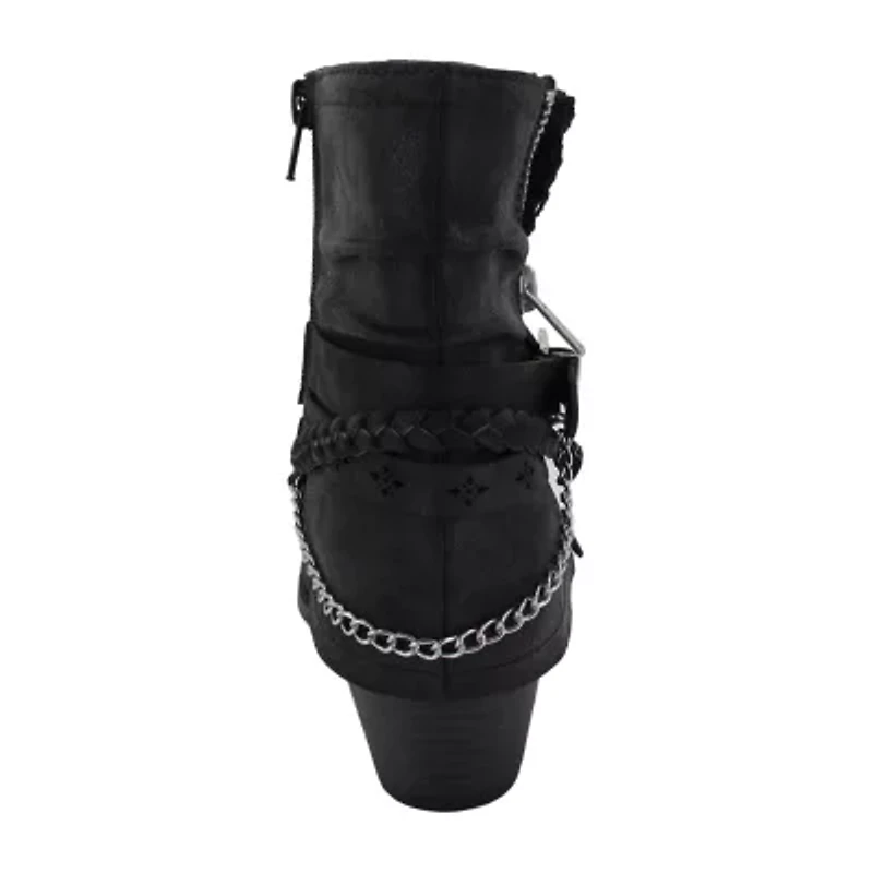 Pop Womens Faithe Block Heel Booties