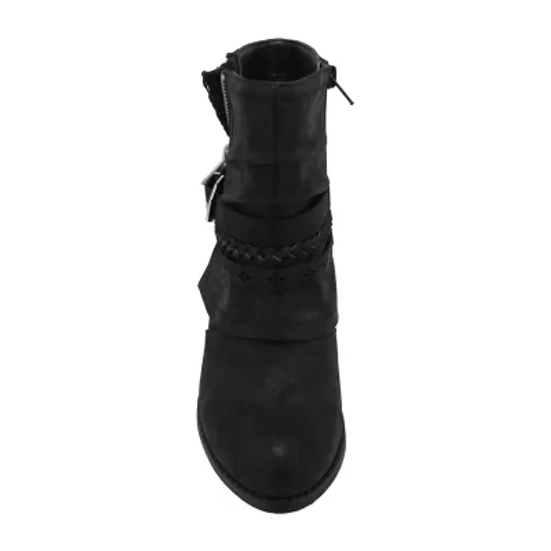 Pop Womens Faithe Block Heel Booties
