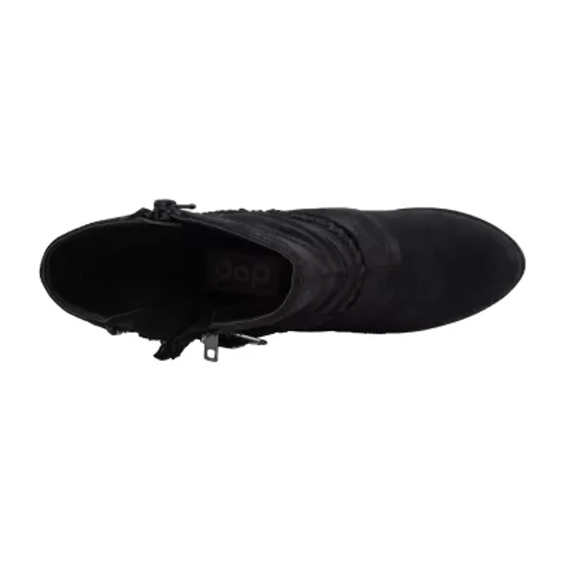 Pop Womens Faithe Block Heel Booties