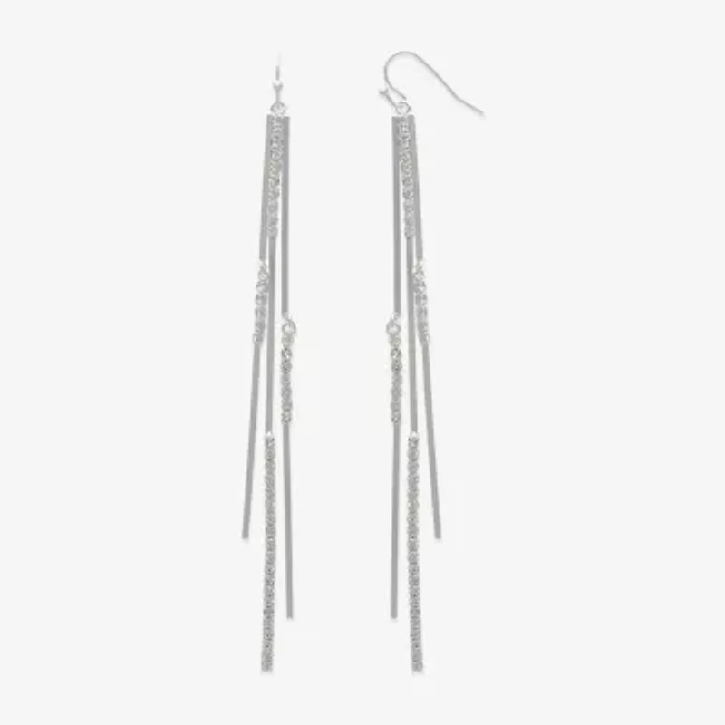 Bijoux Bar Silver Tone Womens Glass Drop Earrings