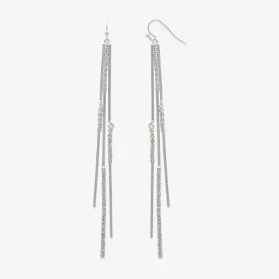 Bijoux Bar Silver Tone Womens Glass Drop Earrings
