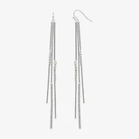 Bijoux Bar Silver Tone Womens Glass Drop Earrings
