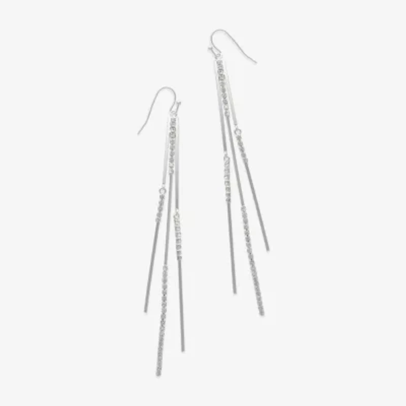 Bijoux Bar Silver Tone Womens Glass Drop Earrings