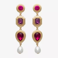 Bijoux Bar Gold Tone Womens Glass Drop Earrings