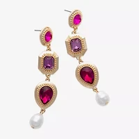 Bijoux Bar Gold Tone Womens Glass Drop Earrings