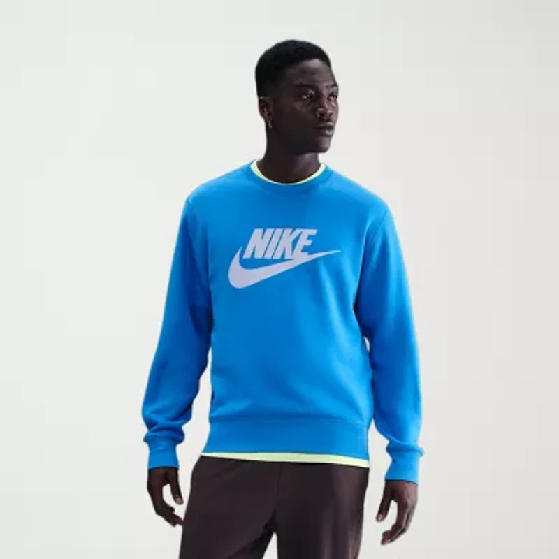 Nike Club Mens Crew Neck Long Sleeve Big and Tall Sweatshirt
