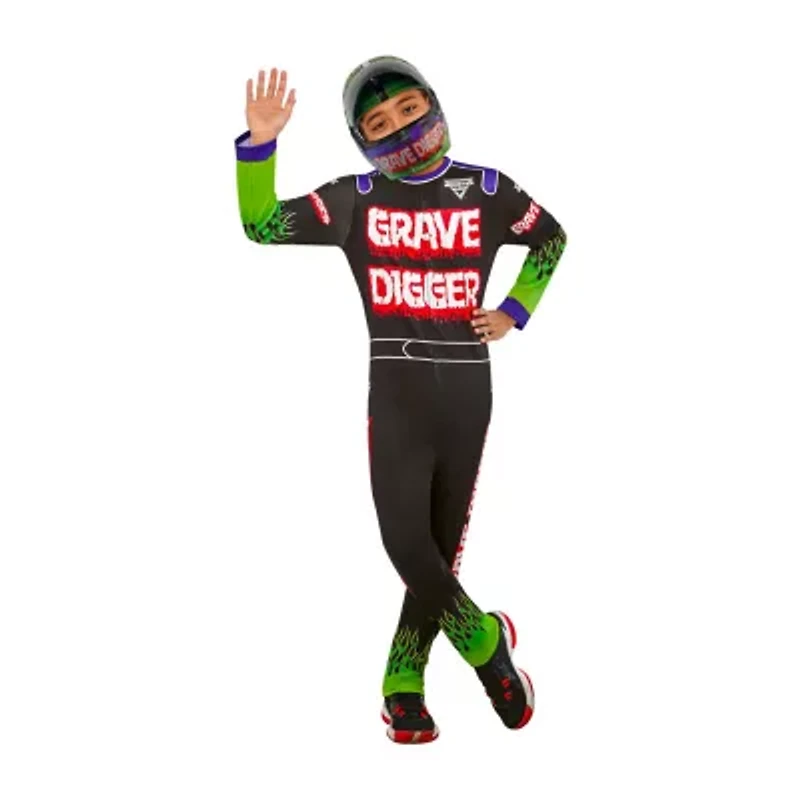 Little & Big Kid Boys Grave Digger Monster Jam 2-pc. Costume