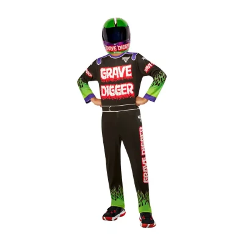 Little & Big Kid Boys Grave Digger Monster Jam 2-pc. Costume