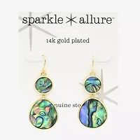 Sparkle Allure Womens Multi Color Abalone 14K Gold Over Brass Round Drop Earrings