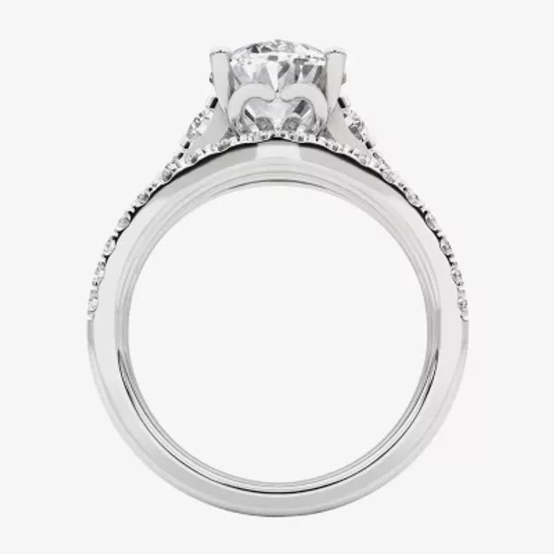 Grown Gorgeous (F, Vs2) Womens 3 5/8 Ct. T.W. Lab White Diamond 14K Gold or Platinum Oval Side Stone Bridal Set