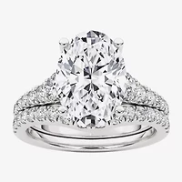 Grown Gorgeous (F, Vs2) Womens 3 5/8 Ct. T.W. Lab White Diamond 14K Gold or Platinum Oval Side Stone Bridal Set