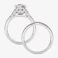 Grown Gorgeous (F, Vs2) Womens 3 5/8 Ct. T.W. Lab White Diamond 14K Gold or Platinum Oval Side Stone Bridal Set