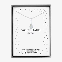 G-H Womens Diamond Accent Lab Grown White Diamond Accent Sterling Silver 16 Inch Pendant Necklace