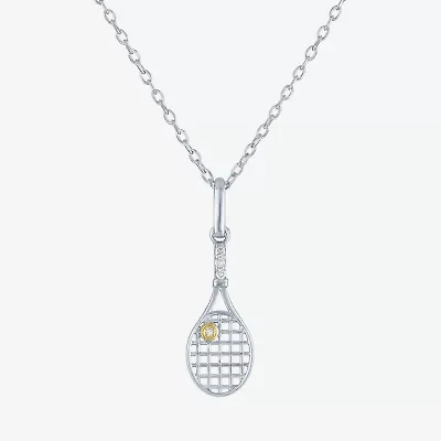 G-H Womens Diamond Accent Lab Grown White Diamond Accent Sterling Silver 16 Inch Pendant Necklace
