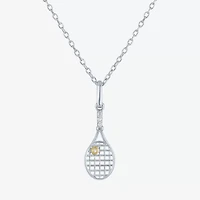 G-H Womens Diamond Accent Lab Grown White Diamond Accent Sterling Silver 16 Inch Pendant Necklace