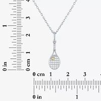 G-H Womens Diamond Accent Lab Grown White Diamond Accent Sterling Silver 16 Inch Pendant Necklace