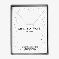 Diamond Accent (G-H Womens Diamond Accent Lab Grown White Diamond Accent Sterling Silver 16 Inch Pendant Necklace