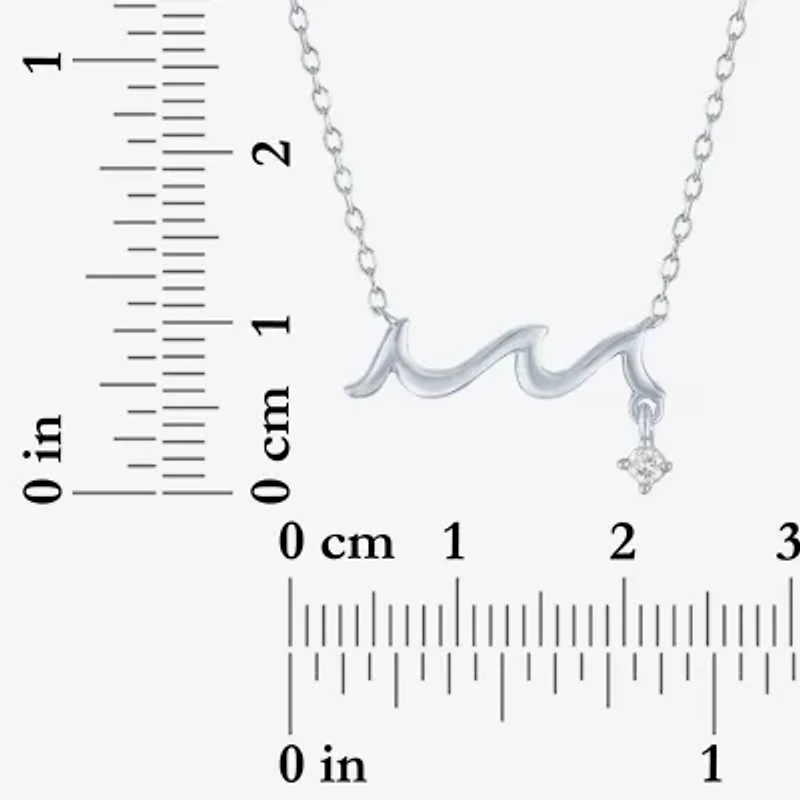 Diamond Accent (G-H Womens Diamond Accent Lab Grown White Diamond Accent Sterling Silver 16 Inch Pendant Necklace