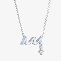 Diamond Accent (G-H Womens Diamond Accent Lab Grown White Diamond Accent Sterling Silver 16 Inch Pendant Necklace