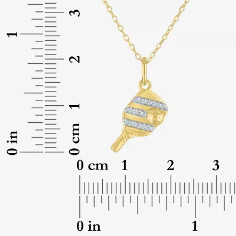 G-H Womens Diamond Accent Lab Grown White Diamond Accent 14K Gold Over Silver 16 Inch Pendant Necklace