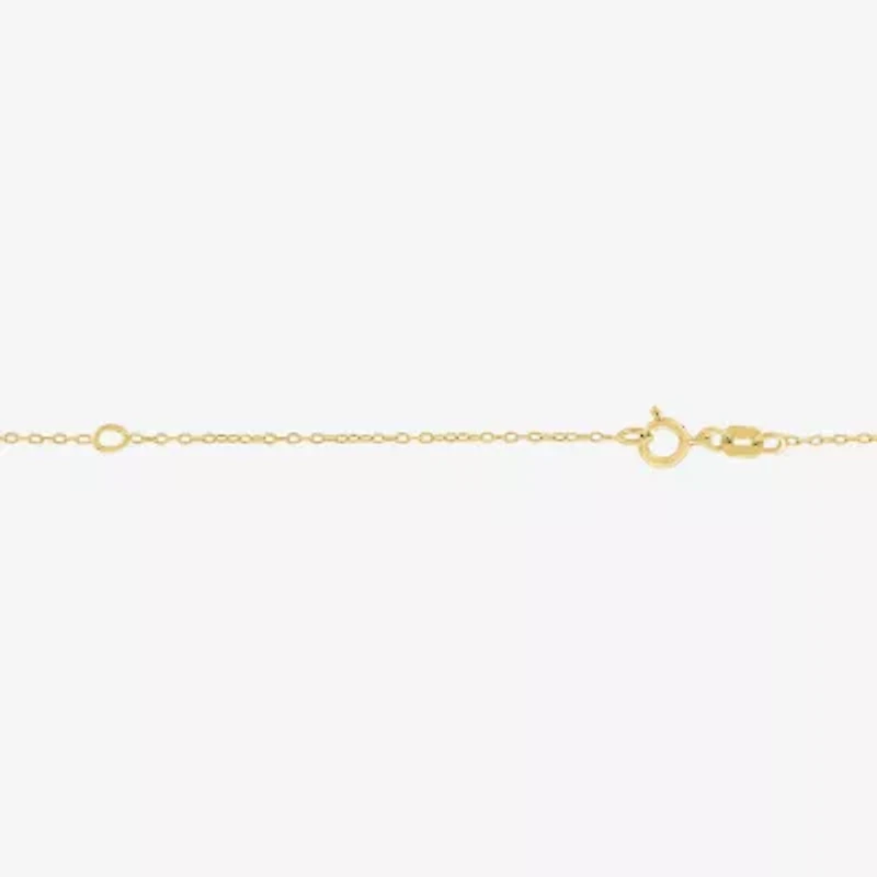 Diamond Accent (G-H Womens Diamond Accent Lab Grown White Diamond Accent 14K Gold Over Silver 16 Inch Pendant Necklace