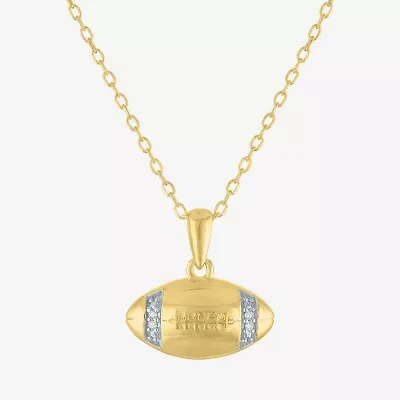 Diamond Accent (G-H Womens Diamond Accent Lab Grown White Diamond Accent 14K Gold Over Silver 16 Inch Pendant Necklace