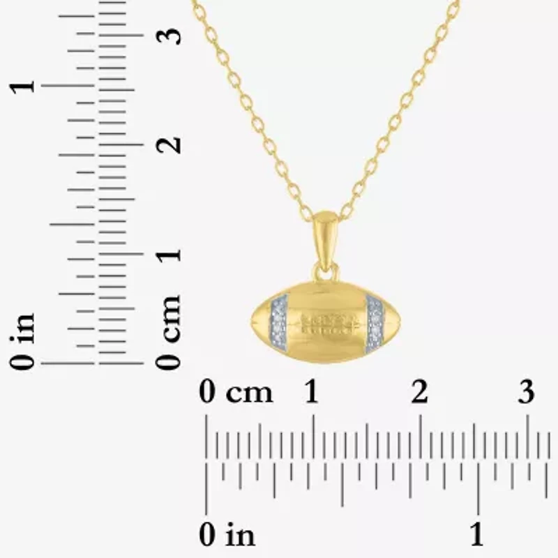 Diamond Accent (G-H Womens Diamond Accent Lab Grown White Diamond Accent 14K Gold Over Silver 16 Inch Pendant Necklace