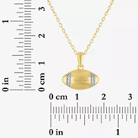 Diamond Accent (G-H Womens Diamond Accent Lab Grown White Diamond Accent 14K Gold Over Silver 16 Inch Pendant Necklace