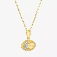 Diamond Accent (G-H Womens Diamond Accent Lab Grown White Diamond Accent 14K Gold Over Silver 16 Inch Pendant Necklace