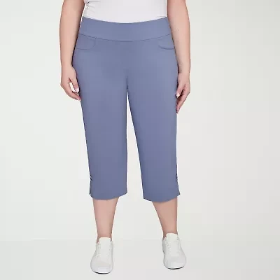 Hearts Of Palm Womens Straight Mid Rise Plus Capri Pant